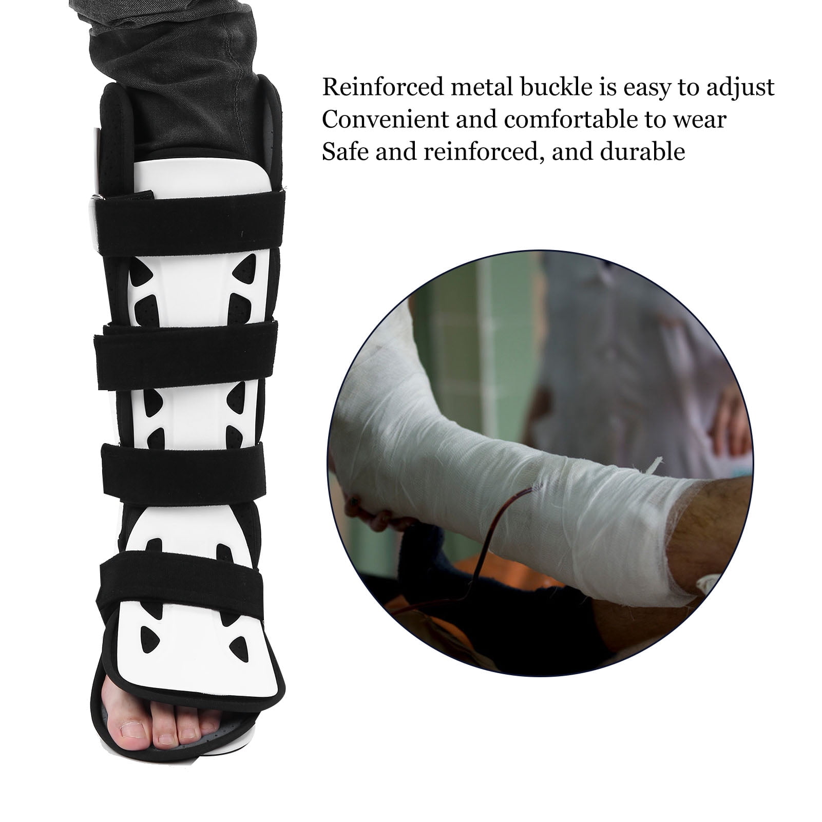 Foot Drop Corrector Porous Ventilated Material Varus Valgus Porous Ventilated Material Ankle Brace Fracture Ankle Joint Fixation Support Single Anti‑Skid, Shock‑Absorbing Ankle Brace