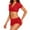 R326/Red, variant on Vividxx Bikini Sets For Women Tie Front Short Sleeve Two Piece Swimsuit High Waisted Bathing Suits With Shorts Summer Comfortable Beach Vacation Outfits