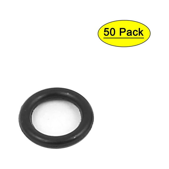 50Pcs Black 6mm x 1mm Nitrile Rubber O Ring NBR Oil Sealing Grommets