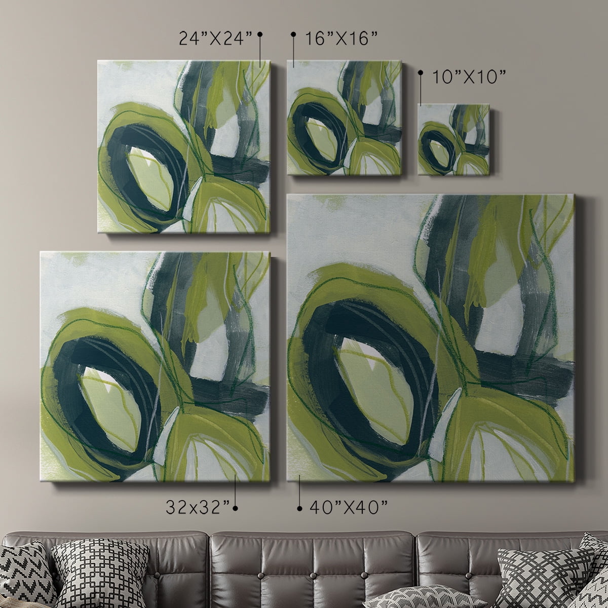 Wexford Home Verdigris Motion I-Premium Gallery Wrapped Canvas, 24" x 24" - Ready to Hang