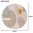 thumbnail image 6 of Brown Boho Geometric and Plant Pattern Round Tablecloth 60"x60",Wrinkle Wipeable Table Cloth for Kitchen Dining Room Picnic Patio Party, 6 of 6