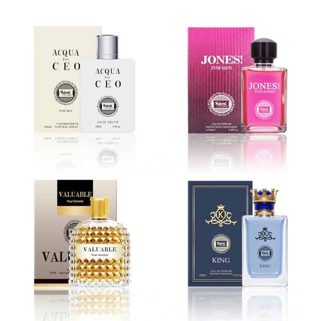 Set de perfumes Hybrid & Company para hombre, 4 piezas, Eau de Parfum