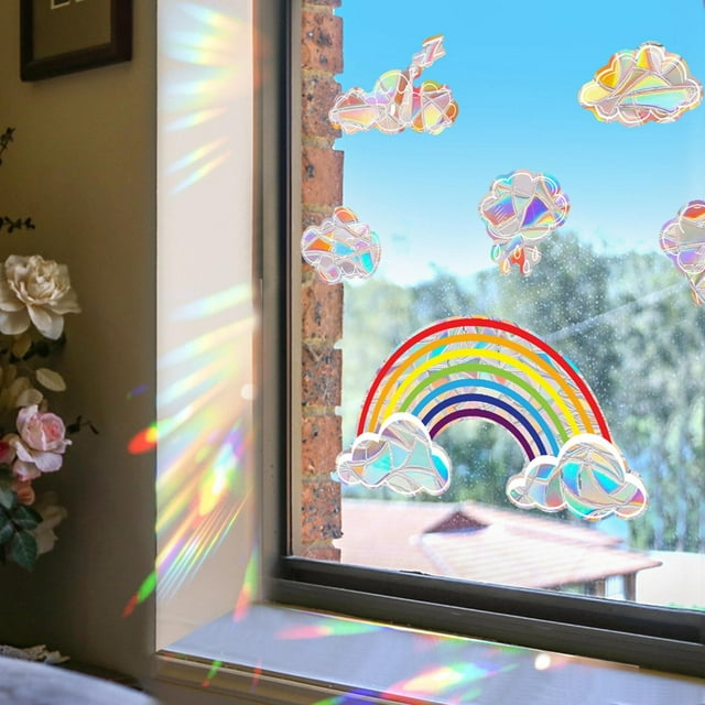 Calcomanías de Ventana BLESIY Anticolisión Arco Iris Reutilizables Multiusos