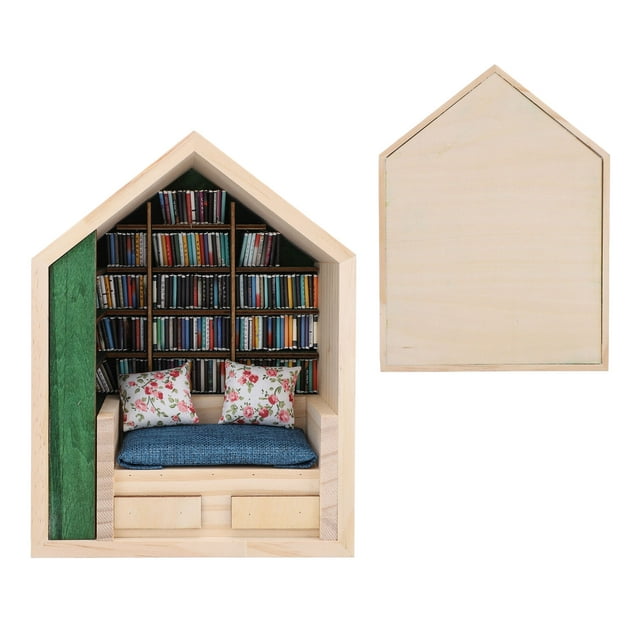 Anxiety Bookshelf, Handcrafted Decompression Stress Reliever Miniature Bookshelf Delicate Craftsmanship with Books for Children
