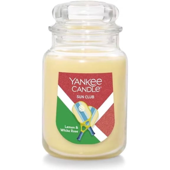 Yankee Candle Sun Club - Sun & Games Collection Large Classic Jar Candle - Lemon & White Rose