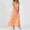 Orange, variant on Trendy Women's Casual Dress Swing Style Chiffon Floral Ruffle Short Sleeve V Neck Waist Flowy Fashionable Dresses for Everyday Wear