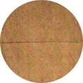 thumbnail image 1 of Ahgly Company Indoor Round Abstract Brown Contemporary Area Rugs, 3' Round, 1 of 4