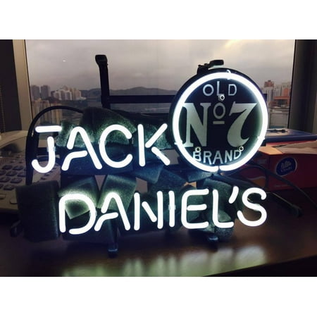 Desung Brand New Jack Daniel's Old Number 7 No. 7 #7 Whiskey Neon Sign Lamp Glass Beer Bar Pub Man Cave Sports Store Shop Wall Decor Neon Light 24