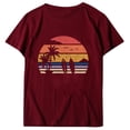 thumbnail image 4 of JeashCHAT Women's T shirts Clearance Summer Surfing Beach Printed Women Summer Short Sleeve Blouse Top Shirt T-shirt, 4 of 4