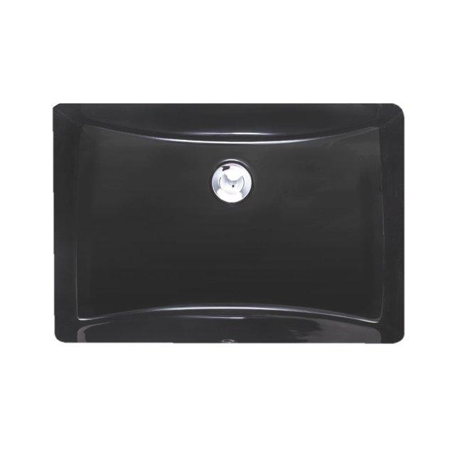 20 inch Rectangular Black Ceramic vanity / vessel bathroom Sink - undermount