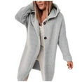 thumbnail image 1 of GPOECD Chandail à Capuchon pour Femmes, Tempérament, de Bureau, Ample, Grande Taille, Cardigan à Capuchon, Gris, G, 1 of 5