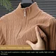 thumbnail image 3 of Suéter de hombre 2024 Otoño e Invierno Suéter de punto con cremallera Manga larga Cuello medio alto Jacquard Parte inferior Nueva camisa ropa, 3 of 3