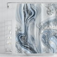 thumbnail image 2 of Light Blue Marble Shower Curtain for Bathroom Flower Abstract Gradient Waterproof Polyester Shower Curtains Modern Luxury Artistic Aesthetic Shower Curtain with Hooks Decorative, 72x84 Inch, 2 of 6