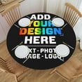 thumbnail image 5 of 44in Custom Round Tablecloth with Elastic Edge, Personalized Waterproof Fitted Table Cover for 36-44" Tables Polyester Reusable Table Cloths Wipe Clean for Picnic, Dining, Outdoor Use and Party Decor, 5 of 5