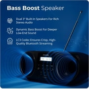 Philips Bluetooth Portable CD Boombox with FM Radio, USB Playback, and Dynamic Bass Boost
