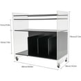 thumbnail image 2 of Acrylic End Table with Wheels, 3-Tier Clear Sofa Side Table Modern Coffee Table with Open Bamboo Storage Shelf, Rolling Storage Acrylic Cart Home Decor Nightstand for Living Room Bedroom (Black), 2 of 7