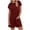 Wine, variant on DailyTrove Women's Loungewear Romper, Short-Sleeve Casual Playsuit with Shorts