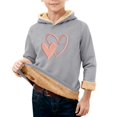 thumbnail image 6 of CPNG Girls Fleece Lined Hoodies Heart Print Long Sleeve Hooded Sweatshirts Without Pocket Kids Loose Fit Daily Pullover Sweatshirt, 6 of 6