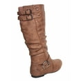 thumbnail image 2 of Women's Round Toe Low Flat Heel Buckle Slouchy Zip Boots, 2 of 2