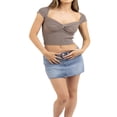 thumbnail image 2 of Crop Tops for Women Summer Cute Solid Slim Fit Cropped Tank Tops Basic T Shirt, 2 of 5
