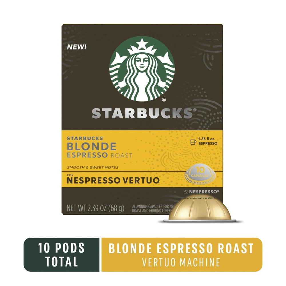 Starbucks Blonde Espresso Light Roast for Nespresso Vertuo Capsules, 10