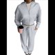 thumbnail image 2 of Conjunto Deportivo para Mujer: Sudadera con Capucha y Cremallera de Larga con Pantalones de Color Liso con Cordones - Conjunto de Dos Piezas Gris L, 2 of 10