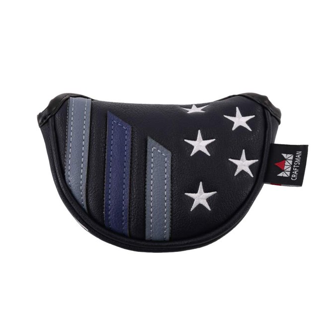 Craftsman Golf Blue Strips Small Mid-Size Half Mallet Putter Head Cover Headcover Magnetic Closure