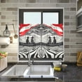 thumbnail image 4 of Yayeee Kitchen Curtains Tier Pair Light Filtering 27"x36" Rod Pocket Short Cafe Window Panel, Black Illusionary Boat, 4 of 7