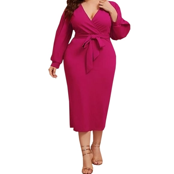 Vestido Elegante DaraBaby Mujer Sexi C/cinturón Talla Extra Plus Vest053