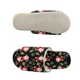 thumbnail image 5 of COEQINE Santa Claus Black Womens Fuzzy Slippers House Shoes Open Toe Indoor Slippers Soft Lightweight Quiet Fluffy Christmas Slides Machine Washable Footwear for Ladies Her Mom, 36-37, 5 of 7