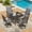 Paded Gray, variant on MAYEERTY 4-Piece Outdoor Swivel Dining Chairs with Padded Textilene Fabric for Backyard & Patio, Brown