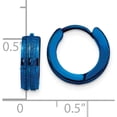 thumbnail image 4 of Stainless Steel Polished Blue Ip Laser Cut 4mm Hinged Hoop Earrings (13 X 14) Made In China sre1310, 4 of 5