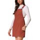 thumbnail image 4 of Vestido de tirantes ajustables para mujer Inspire Chic, vestido de tirantes A-Line con cremallera lateral invisible, falda casual L color rojo ladrillo, 4 of 6