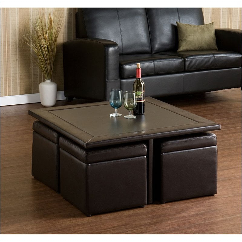 Holly Martin Broderick Storage Cube Table Set In Dark Chocolate Holly Martin Broderick Storage Cube Table Set In Dark Chocolate Faux Leather