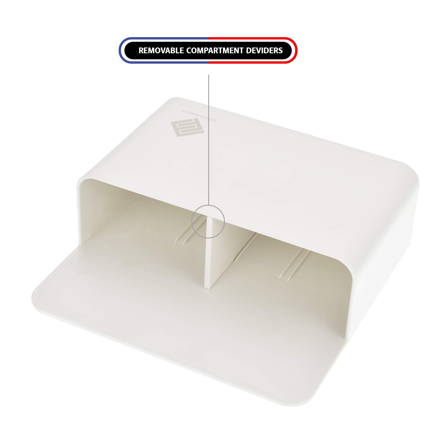 Magnetic Marker Holder, Strong Durable Plastic With Magnetic Back. Includes 4 Colored Markers With Eraser On Cover. (White)