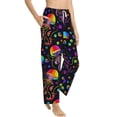 thumbnail image 6 of Salouo Rainbow Jellyfishes Print Women's Pajama Pants Casual Loose Sweatpants PJs Flowy Pants Drawstring Palazzo for Women Wide Leg Pants Lounge Pajama -Small, 6 of 8