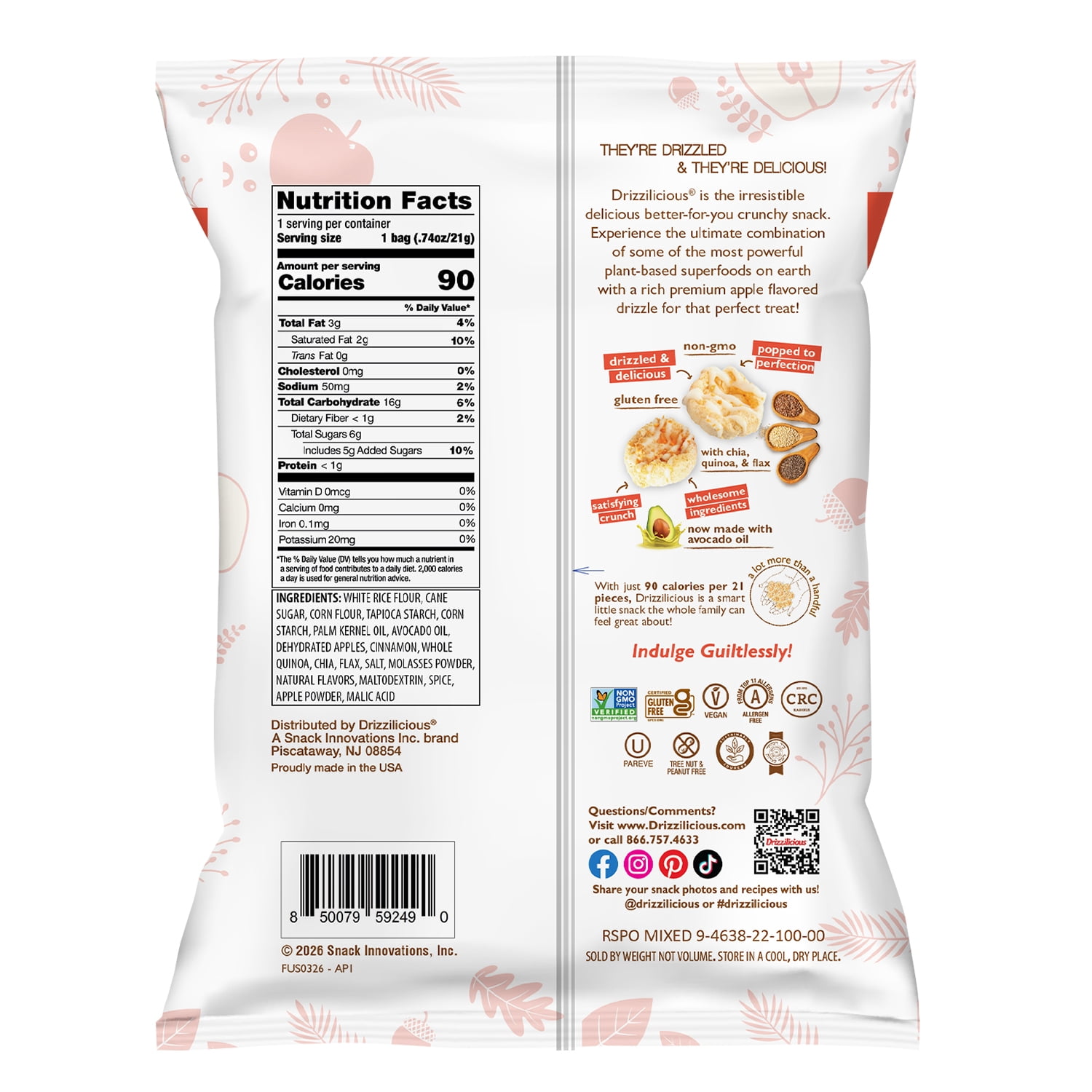 Drizzilicious Apple Pie 0.74oz, 10pk