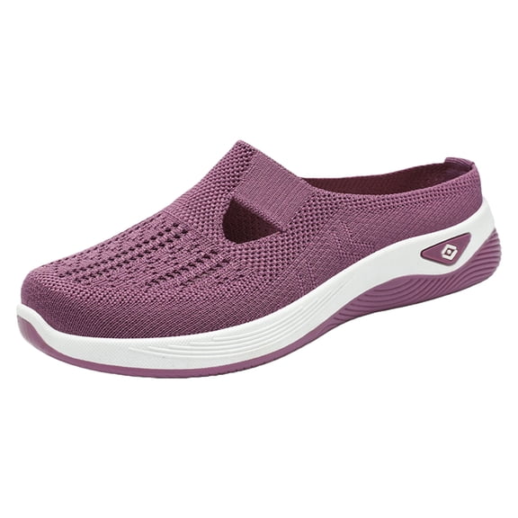 YOUYEDIAN Women Comfy Orthopedic Walking Shoes, 2026 New Orthopedic Shoes for Women Breathable Slip On Arch Support Non-Slip Sneakers (Purple, 8.5 Wide)
