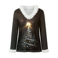 thumbnail image 5 of Jkety Fur Trim Top Womens Christmas V Neck Sweater Furry Collar Pullover Blouses Solid Color Knit Sweater Long Sleeve Tunic Tops Bottoming Shirt Gold,2XL, 5 of 5