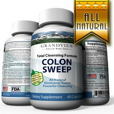 Colon Sweep - Natural Constipation Relief and Detox with Psyllium Husk, Cascara Sagrada, Flush Wasteful Toxins Out of Your Body and Feel (Best Colon Cleanse For Constipation)