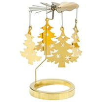 Christmas Ornament Decorations, Aromatherapy Candle Rotating Candlestick Revolving Lantern Romantic Candlelight, gold