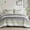 Green/Grey, variant on 7 Pieces Queen Size Modern Striped Bedding Set, Aqua Grey Tone, Soft Microfiber All Season Bed in a Bag with Matching Pillow Covers