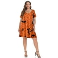 thumbnail image 4 of VEPKUL V Neck Short Sleeve Casual Swing T Shirt Dress with Pockets Plus Size Dresses for Women Flower58_2X, 4 of 8