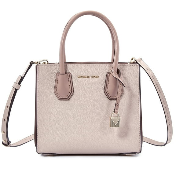 Michael Kors Mercer Medium Pebbled Leather Crossbody Bag- Soft Pink