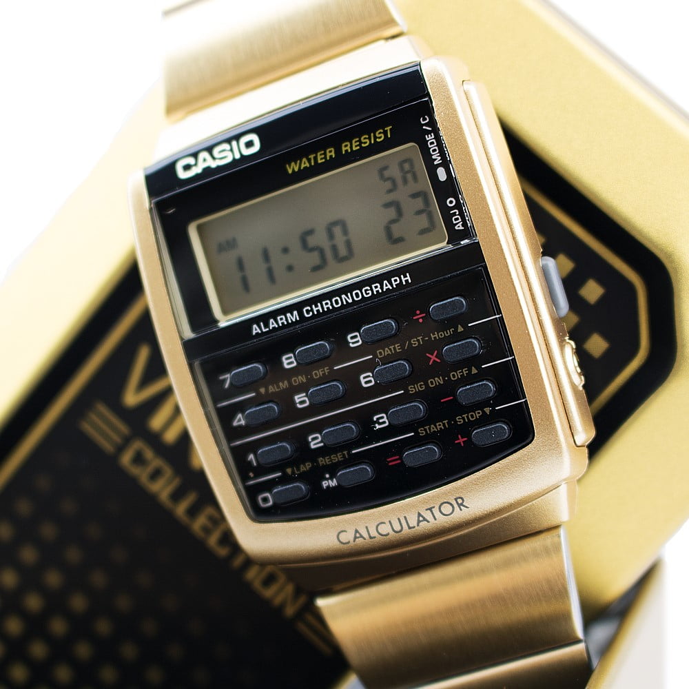 casio vintage calculator watch gold