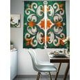 thumbnail image 4 of National Style Flowers Sheer Curtains for Living Room Bedroom, Light-filtering Sheer Curtain, Green Abstract Design Display Rod Pocket Voile Window Treatment Drapes, 52’’Wx72’’L, 2 Panels Set, 4 of 7