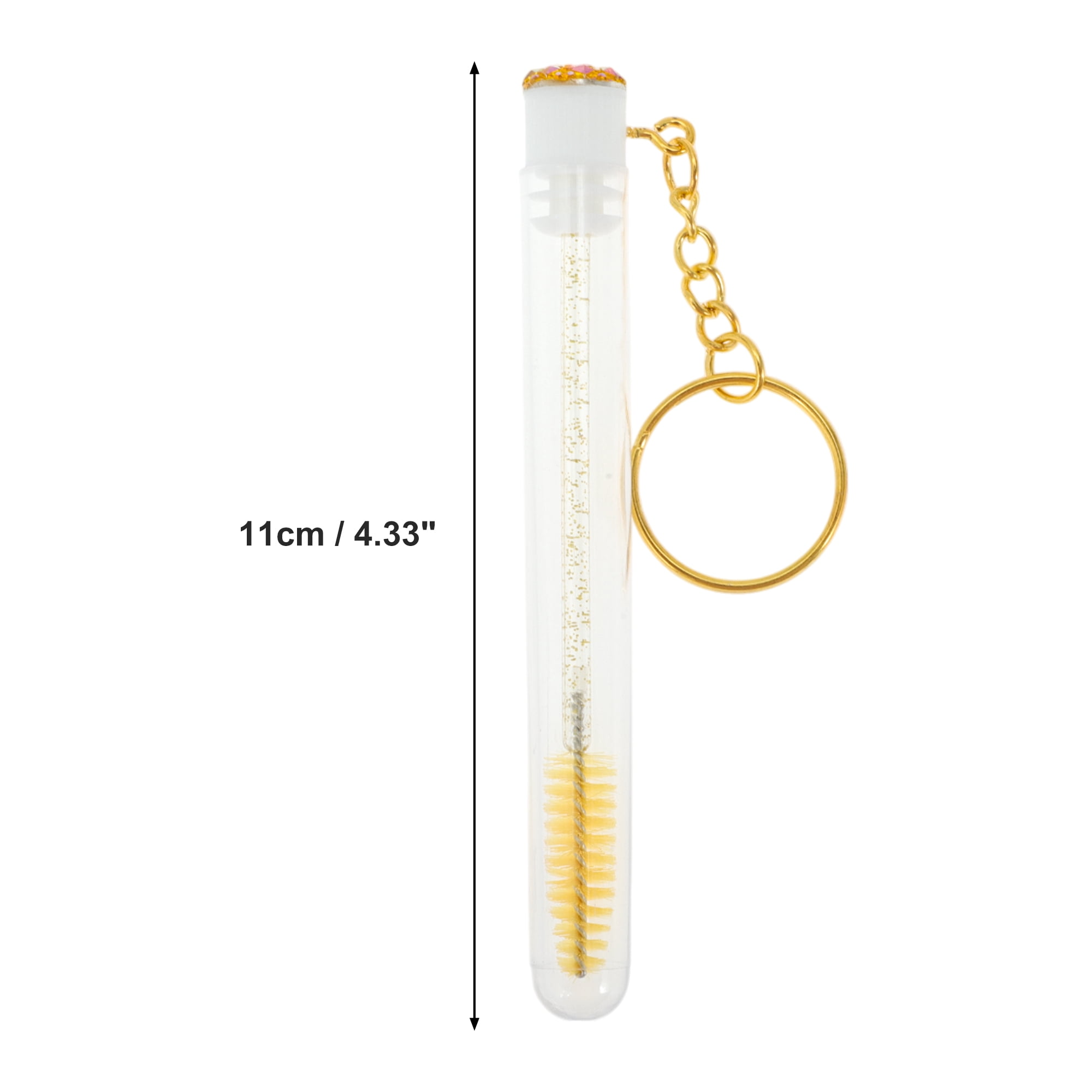 Unique Bargains 1 Pc Durable Eyelash Brush in Tube Design with Gold-Tone Buckle Yellow