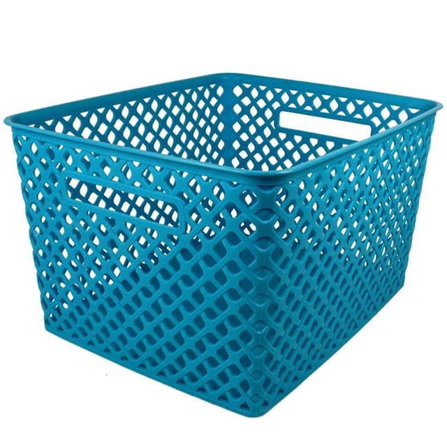 Romanoff Products ROM74208-2 Large Turquoise Woven Basket - 2 Each