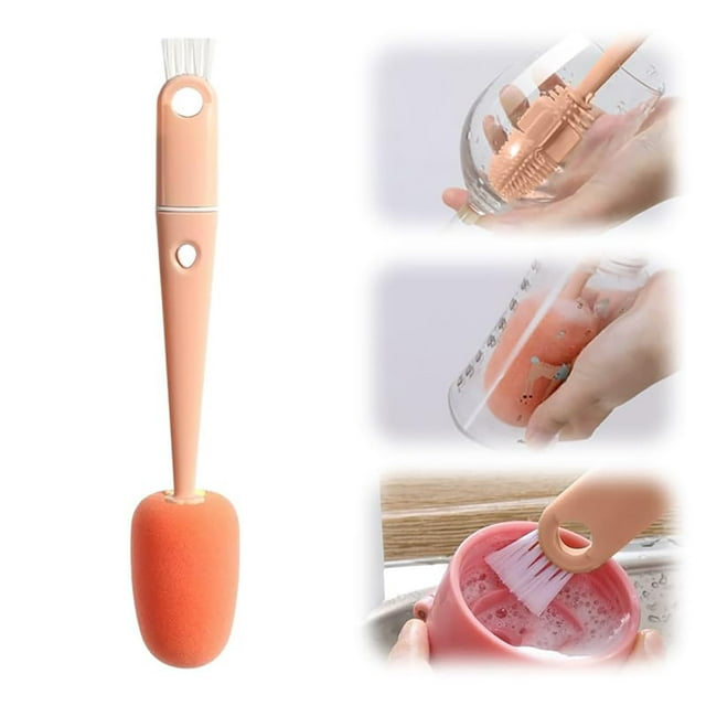 Oleegame 1PC Cleaning Brush 4 In 1 Cup Lid Cleaning Brush Portable Multipurpose Bottle Cleaner Brush Sets Household Mini Cleaner Brush Set For Cups Lids Bottle