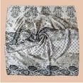 thumbnail image 3 of ZQUUVOU 35” Large Square Satin Head Scarf for Women Silk Like Cashew Fashion Print Head Wrap Shawl Beach Hair Wrapping Gray, 3 of 5